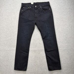 Levis 501 Jeans Mens 38x34 Black Blue Denim Pant Button Fly American Classic NEW